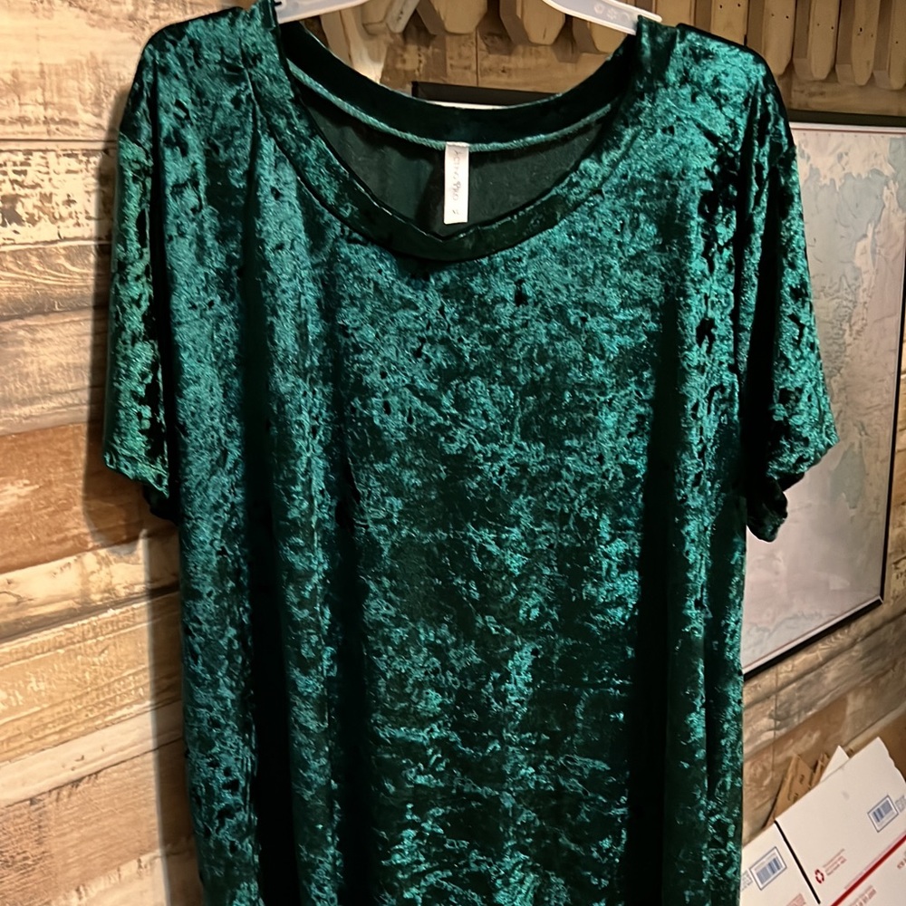 Emerald green velvet dress
